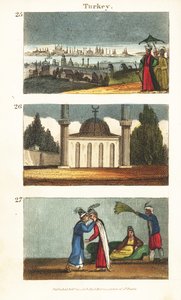 Näkymä Konstantinopoliin (Istanbul) 1800-luvun alussa 25, muslimimoskeija kupoleineen ja minareetteineen 26 ja nuoret kreikkalaiset naiset suutelemassa toisiaan silmiin 27 tekijältä English School
