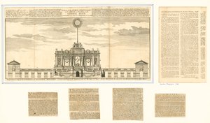Näkymä julkisesta ilotulituksesta Aix La Chapellen rauhaa varten 1749 tekijältä English School