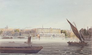 Näkymä New Somerset Housen joen edustalle, Banksidesta, 1796 tekijältä English School