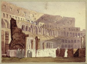 Näkymä Rooman Colosseumille, n. 1800 (wc ja kynä paperille) tekijältä English School