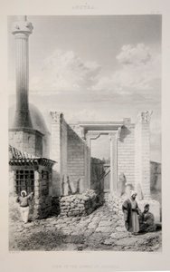 Näkymä Augustuksen temppelille, pubi. 1863 litografia. tekijältä English School