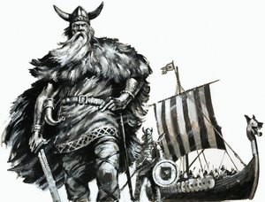 Viikinki ja longship tekijältä English School