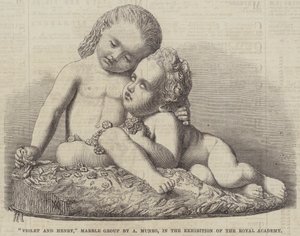 "Violet ja Henry", A Munron marmoriryhmä, Royal Academyn näyttelyssä (kaiverrus) tekijältä English School