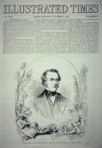 Intian uusi kenraalikuvernööri, varakreivi Canning, kuvitus The Illustrated Times -lehdestä. tekijältä English School