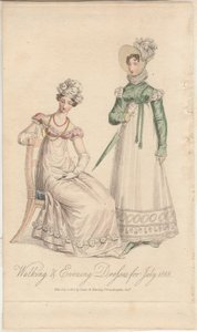 Kävely- ja iltapuvut heinäkuussa 1818, julkaisija Dean  Munday. tekijältä English School