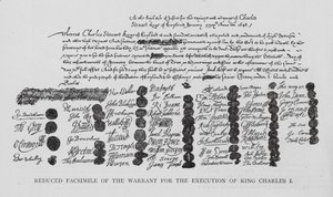 Kuningas Kaarle I:n teloitusmääräys tekijältä English School