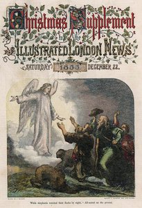 Kun paimenet katselivat laumaansa yöllä, Illustrated London News -lehden kannesta, joululiite, 1855 tekijältä English School