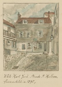 White Hard Yard, Brooke Street, Holborn, Lontoo, luonnos vuodelta 1895 (wc paperilla) tekijältä English School