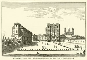 Whitehall noin 1650, Smithin kopiosta Israel Silvestren harvinaisesta vedosta tekijältä English School