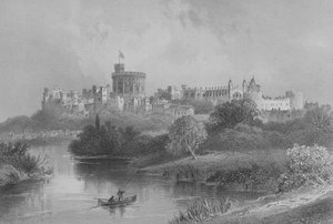 Windsorin linna, pastori Thomas Milnerin Geografian galleriasta, julkaistu noin 1880 tekijältä English School