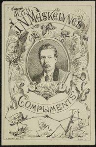 J. N. Maskelynen kehuin, n. 1875 (kaiverrus) tekijältä English School