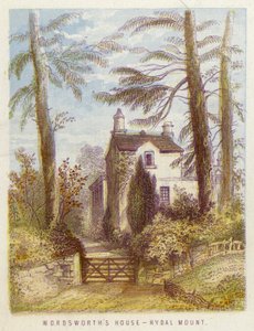 Wordsworthin talo, Rydal Mount (väri litho) tekijältä English School