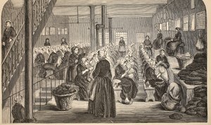 Työhuone, Silent System, House of Correction, Tothill Fields, kuvitus Lontoon rikosvankiloista ja Henry Mayhew