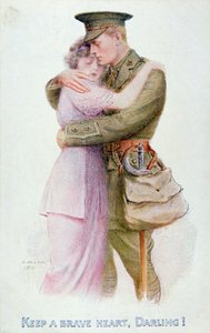 Ensimmäisen maailmansodan postikortti, n. 1914-1918 (värilitho) tekijältä English School
