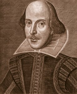 Muotokuva William Shakespearesta, kaiverrus Martin Droeshout (n. 1560-n. 1642), 1623 tekijältä English School English School