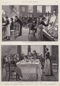 Taiteellinen ja kotimainen koulutus William Street Board Schoolissa, Hammersmith, Lontoo (litho)