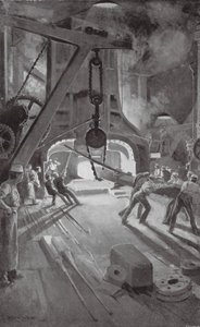 40-tonninen höyryvasara työssä Woolwich Arsenalissa (litografia)