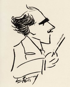 Arturo Toscanini (1867-1957) italialainen kapellimestari Enrico Caruson (italialainen tenori) pilakuvassa. tekijältä Enrico Caruso