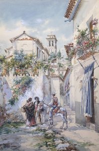 Pihat, Granada (kynä ja akvarelli paperille) tekijältä Enrique Marin Higuero