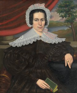 Nainen vihreän kirjan kanssa Louisa Gallond Cook, 1838.