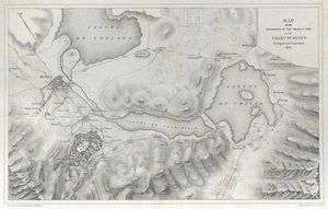 Kartta Amerikan armeijan operaatioista Meksikon laaksossa elokuussa ja syyskuussa 1847 Meksikon ja Amerikan sodan aikana. tekijältä Erhard Schieble