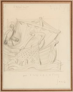 Kristus ja kalojen ihmeellinen luonnos, joulukuu 1933 (kynä paperille) tekijältä Eric Gill