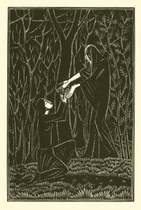 Kuolema ja nainen (litho) tekijältä Eric Gill