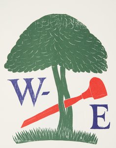 Juliste puukaivertajien seuralle tekijältä Eric Gill
