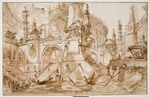 Arkkitehtoninen fantasia – antiikkisatama tekijältä Eric Hebborn