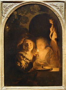 Pariskunta valaistu kynttilällä ... tekijältä Erich Lessing