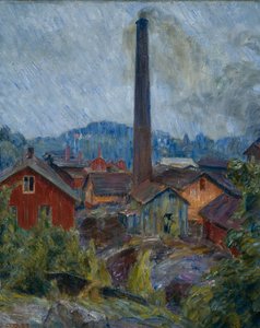 Tehdasrakennukset Lysakerissa tekijältä Erik Theodor Werenskiold