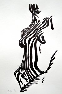 Zebra-raidallinen nude