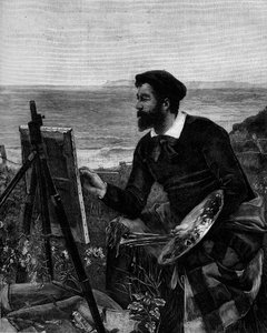 Taidemaalari Ulysse Boutinin (1838-1883) muotokuva. Kaiverrus Ernest Duezin (1843-1896) maalauksen jälkeen. "" The Illustrous World" -julkaisussa nro 1246, 12. helmikuuta