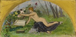 Luonnos Salon des Sciences -tapahtumaa varten Pariisin kaupungintalolla: Kasvitieteet, vuosina 1889-1892 (öljy kankaalle).