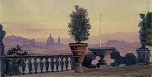 Näkymä Firenzeen ympäröiviltä kukkuloilta, 1904 tekijältä Ernest Arthur Rowe