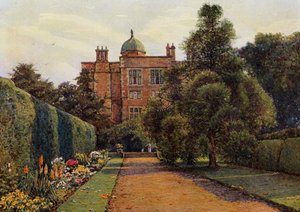 Doddington Hall, lähellä Lincolnia (väri litho) tekijältä Ernest Arthur Rowe
