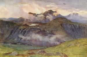 Merrick ja Loch Enoch Corscrinen huipulta (värilitro) tekijältä Ernest Edward Briggs