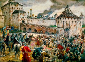 Puolalaisten hyökkääjien karkottaminen Moskovan Kremlistä, 1612 1800-luvun loppu tai 1900-luvun alku tekijältä Ernest Ernestovich Lissner