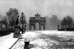 Tuileries lumen alla ja Carrousel Arch, Pariisi, 1931. tekijältä Ernest Flammarion