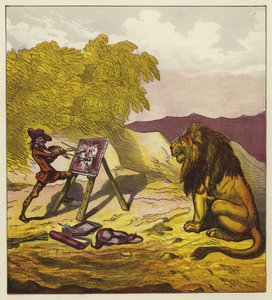 John Bold maalaus leijona tekijältä Ernest Henry Griset