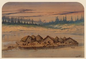 Esihistoriallinen kylä, 1871 tekijältä Ernest Henry Griset