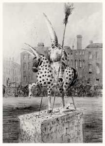 Patsas Leicester Squarella keskiviikkoaamuna 17. lokakuuta 1866 (kynä ja muste ja wc paperilla) tekijältä Ernest Henry Griset
