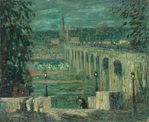 High Bridge at Night, New York City, n. 19101920. tekijältä Ernest Lawson