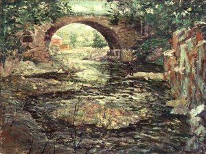 Old Stone Bridge (öljy kankaalle) tekijältä Ernest Lawson