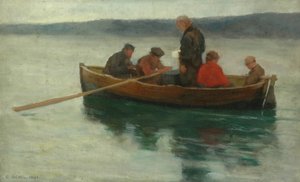 Tutkimus "Lapsen hautajaisiin Highlandissa", 1894 (öljy puulevylle)