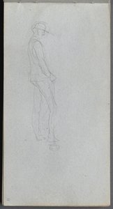 Skizzenbuch, Seite 11: Figur im Profil von Jean-Louis Ernest Meissonier