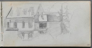 Luonnoskirja, sivu 49: Arkkitehtuuritutkimus tekijältä Ernest Meissonier