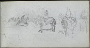 Luonnoskirja, sivu 52: Kuvatutkimus . tekijältä Jean-Louis Ernest Meissonier