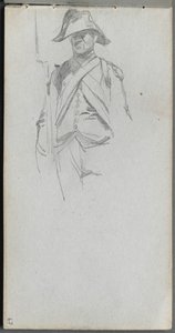 Luonnoskirja, sivu 67: Tutkimus sotilasta. tekijältä Jean Louis Ernest Meissonier