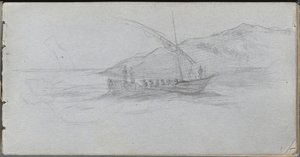 Luonnoskirja, sivu 88: Merimaisema ja kuva tekijältä Ernest Meissonier